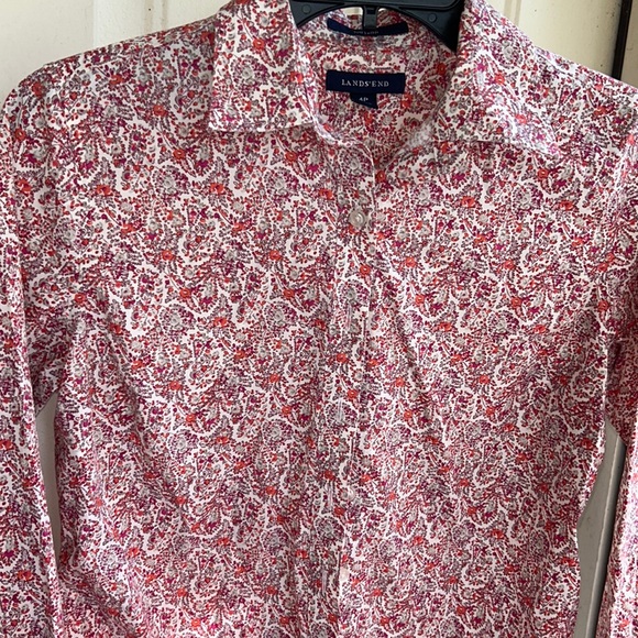 NWOT LANDS END No Iron Blouse Sz Sm - Picture 1 of 7